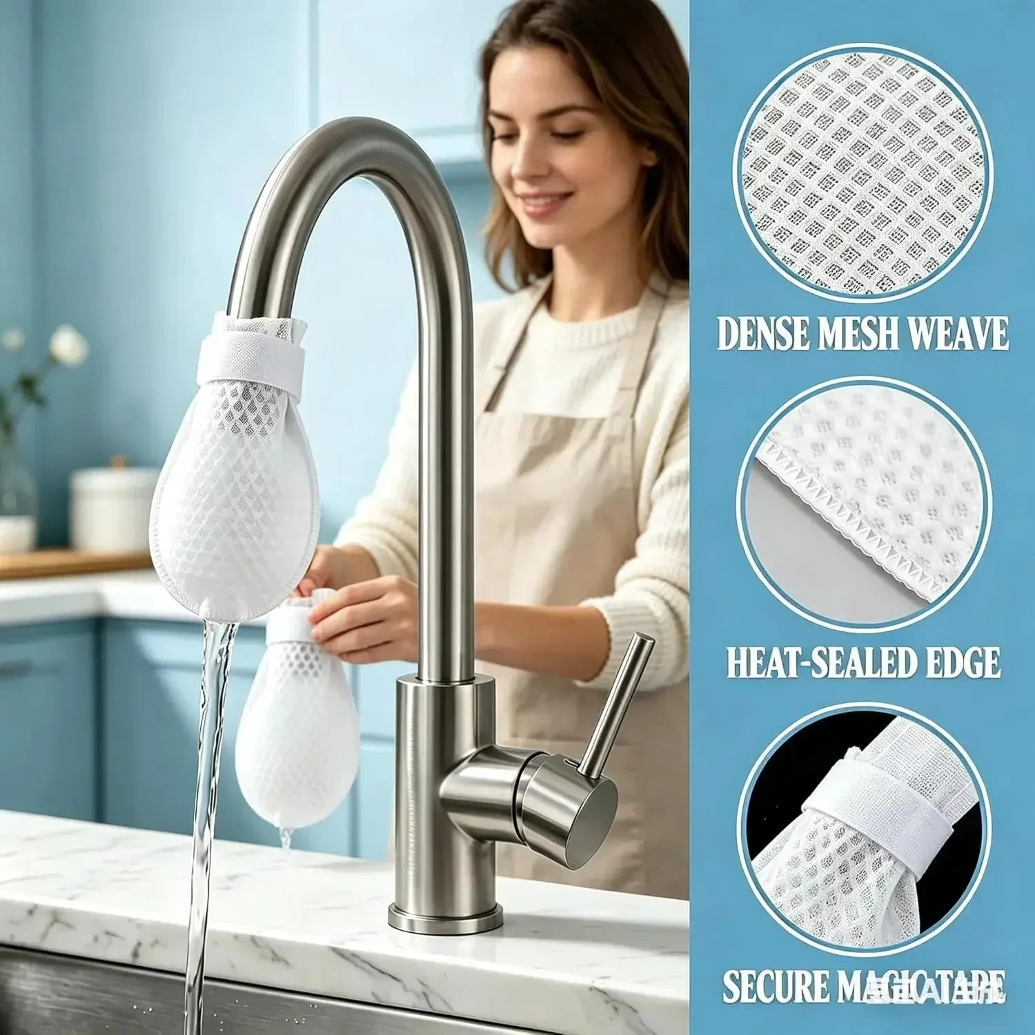 Faucet Filter Nylon Mesh Rust Impurity Removal Water Purification Bags Universal Home Kitchen Bathroom Sink Pipette Accessories