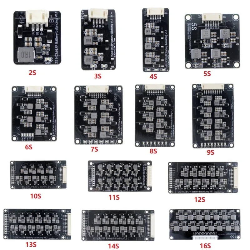 Papan transmisi energi penyeimbang aktif baterai lithium, modul equalizer arus tinggi senar 1.2A 2-17