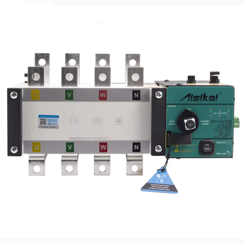 4P 160A ATS Aisikai Diesel Generator Control Board Circuit Breaker Single Three Phase Dual Power Automatic Transfer Switch