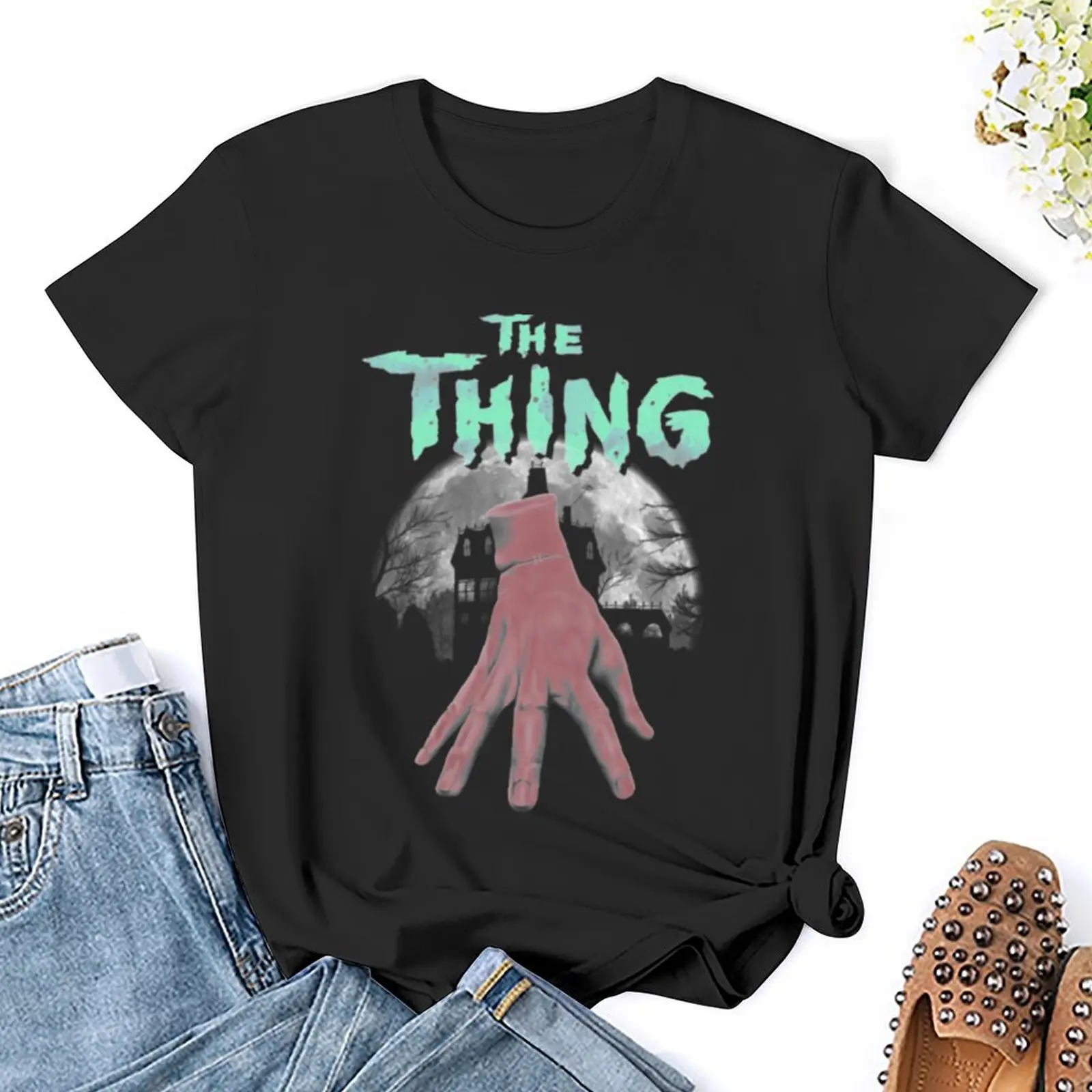 T-shirt Beware of the thing pour femme, chemisier surdimensionné, coupe ample