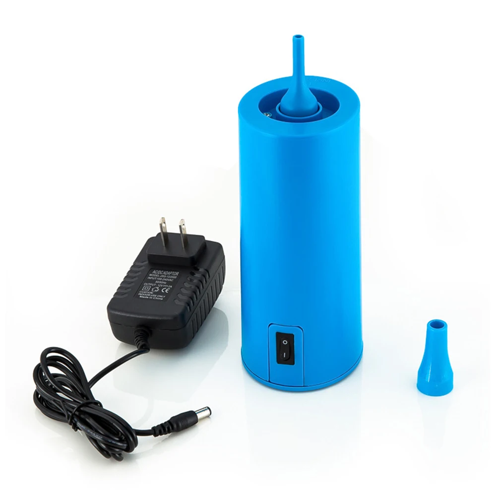 Balloon Pump Electric Air Pump Portable Balloon Inflators Machine with 2pcs Nozzles for Christmas Birthday Party Decoration Blue