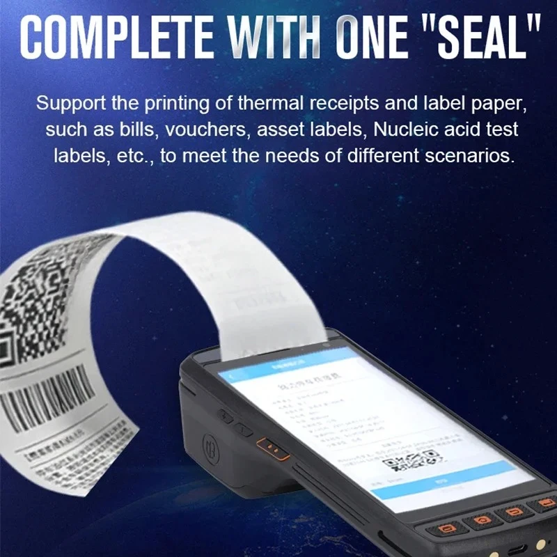 New Arrival Rugged  POS Printer Handheld PDA Barcode Scanner Outdoor Ticketing POS System with NFC Reader