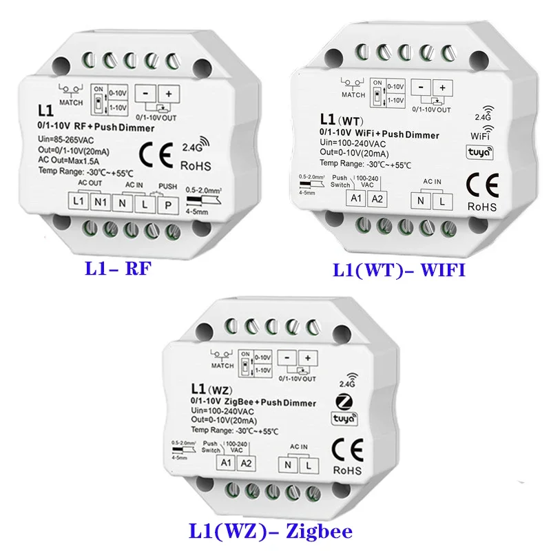 Skydance Single Color LED strip Dimmer 0/1-10V dimmer, 1 channel output L1 L1(WT) L1(WZ)