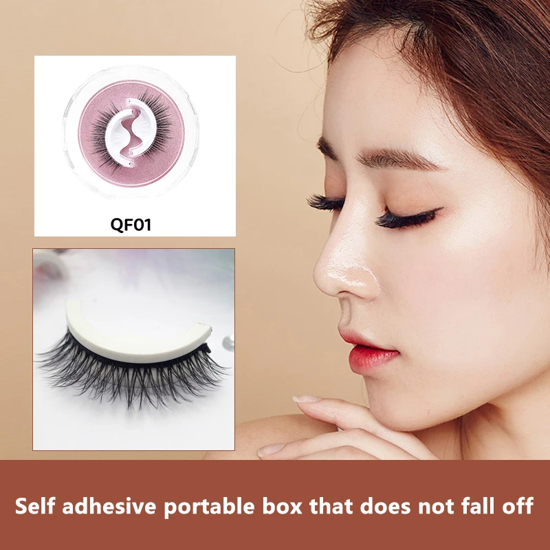 

1 Pair Reusable Self-Adhesive False Eyelashes Full Strip Eyelash Glue-Free 3 Seconds To Wear Lashes Extension Beauty Supplies