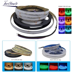 DC24V RGB RGBW CCT COB LED Strip Light Nastro LED flessibile ad alta densità Nastro lineare FOB dimmerabile