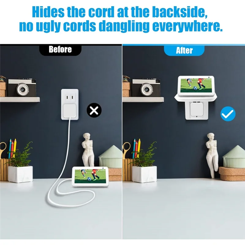 Soporte de pared AED7-para Echo Show 5 y Echo Show 8, soporte de altavoz, accesorios de altavoces inteligentes giratorios ajustables