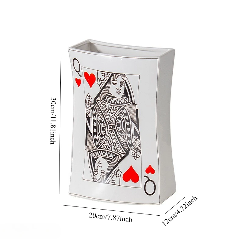 Creative poker card decorative vases,ceramic vases,personalized for home entrances flower arrangements and ornaments home decor - view 6
