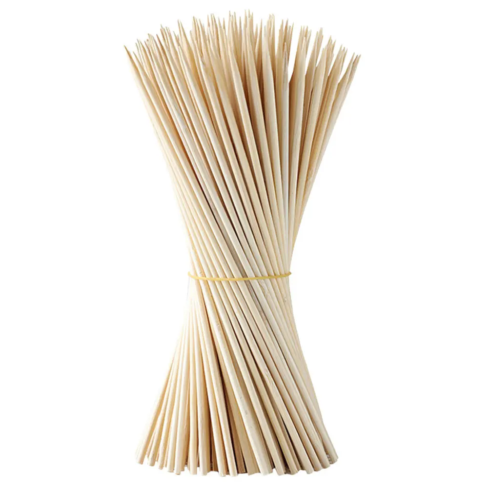 

100Pcs Wood Skewers Sticks Bbq Grilling Kebab Roasting Marshmallow Campfire Safe Durable Special Treatment