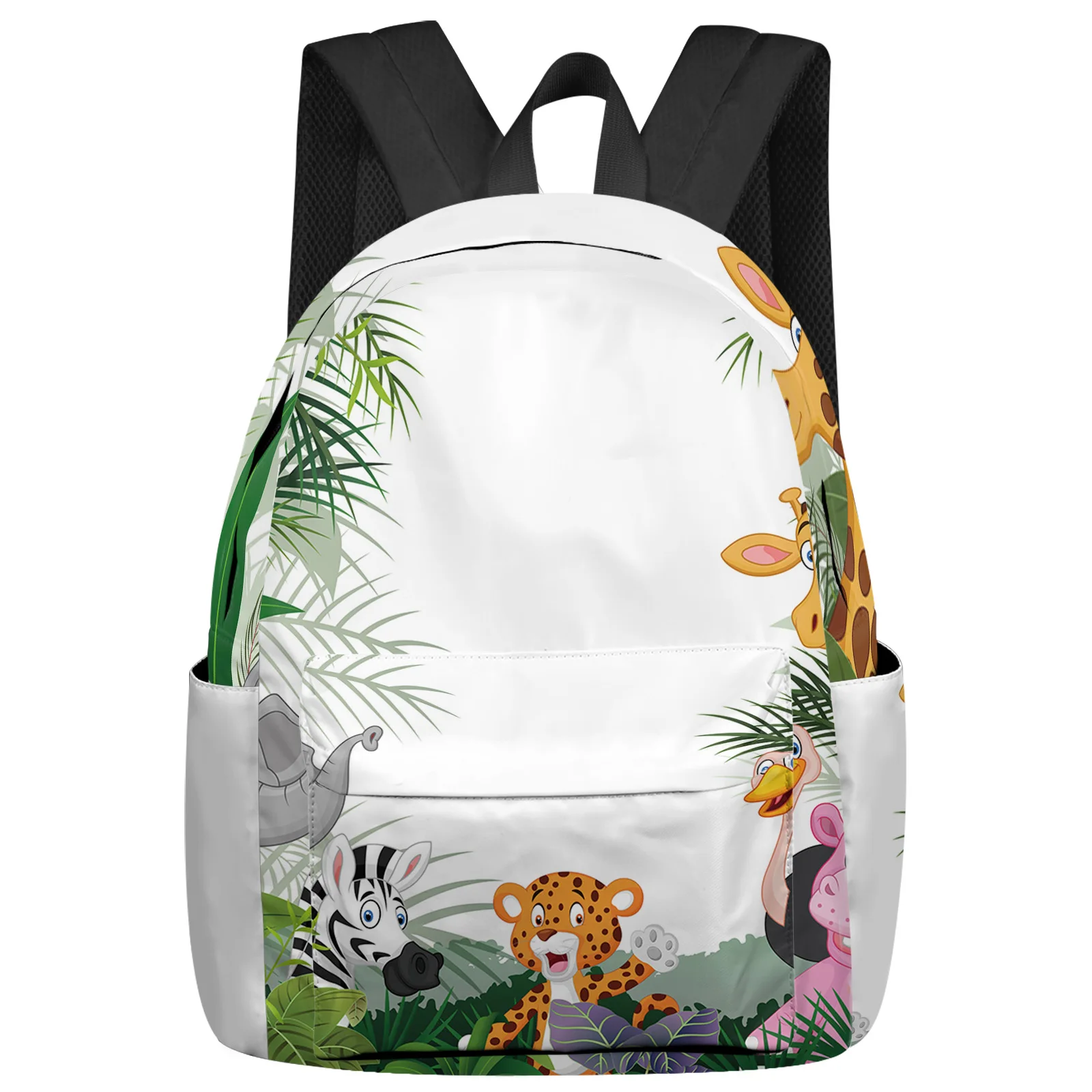 Jungle Animal Cartoon Giraffe Elephant Backpacks Teenagers Student School Bags Laptop Backpack Men Women Female Travel Mochila