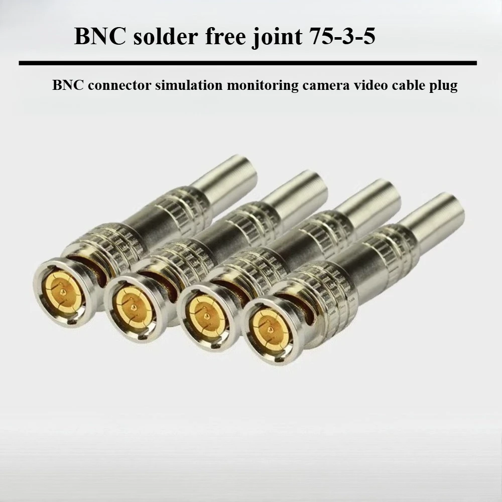 BNC soldering free connector Q9 monitoring analog camera head 75-3-5 coaxial video cable male plug all copper core