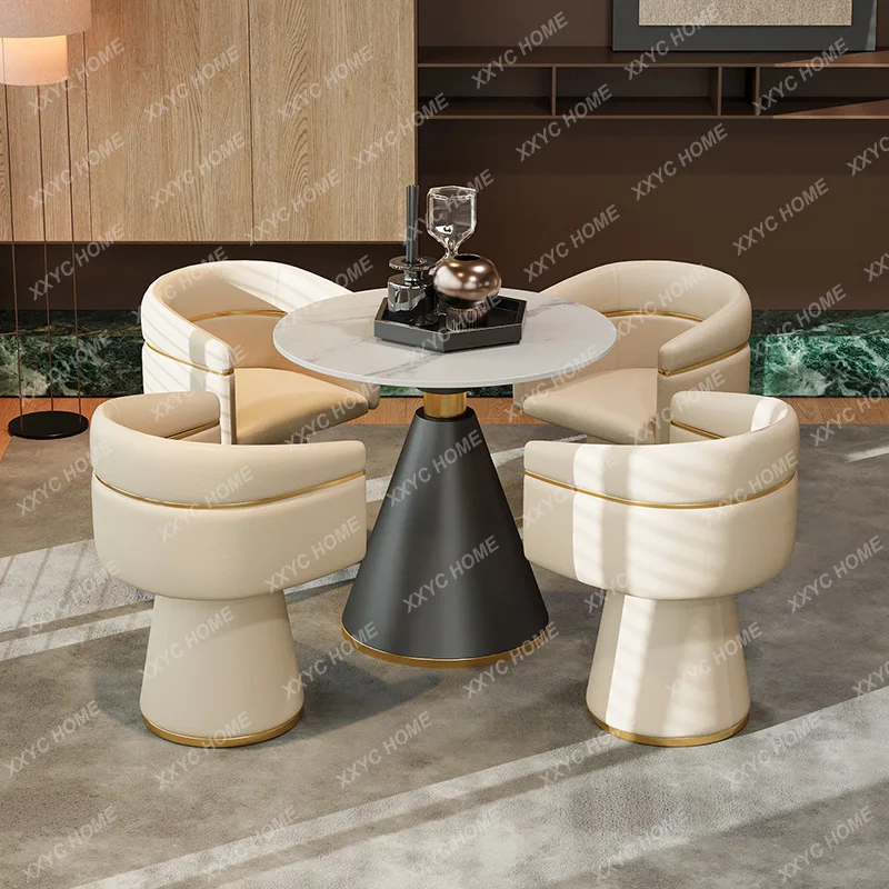 LS Hotel Negotiation Table and Chair Combination Light Luxury Sofa Leisure Chair Office Sofa Business Reception Chair