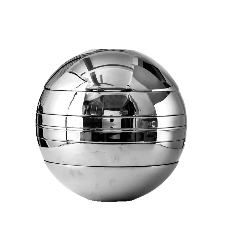 

304 stainless steel spherical set of bowls and plates, seven-piece set of art spherical ornaments, bright bowl