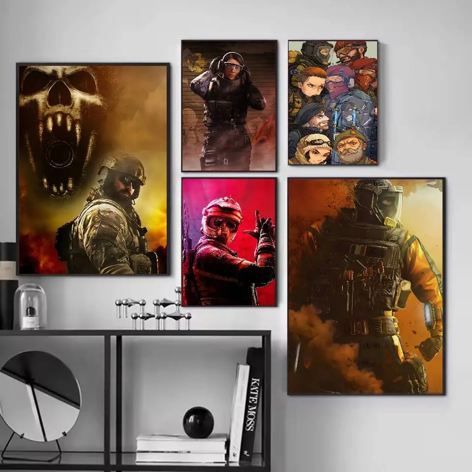 لعبة قوس قزح ستة الحصار ملصق فني ذاتي اللصق ملصق مضاد للمياه مقهى غرفة النوم جدار ديكور #4