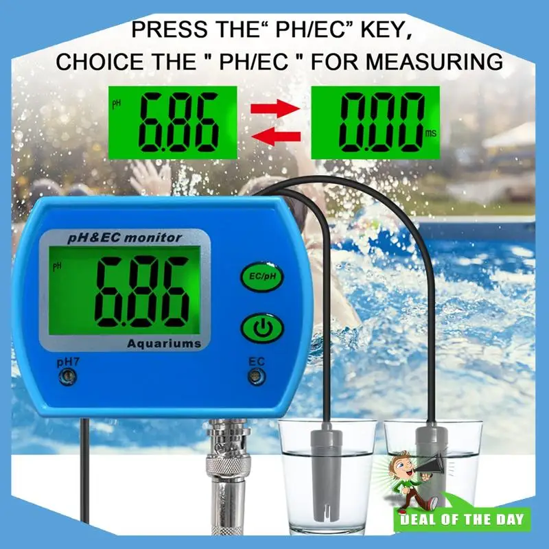 24-Hour Delivery Water Quality Analysis Instruments PH /EC Monitor Meter Acidometer PH Tester EU Plug