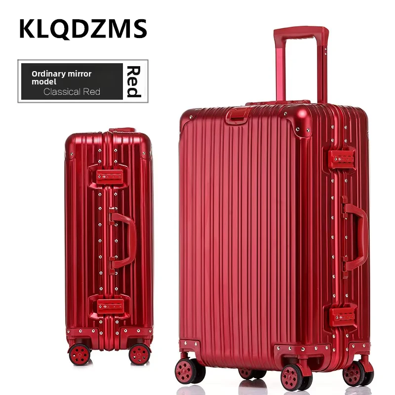 

KLQDZMS Чемодан для мужчин, полностью алюминиево-магниевый сплав, посадочный ящик, большая вместимость, деловой чемодан на колесиках, 20 "24" 26" 29 дюймов, чемодан