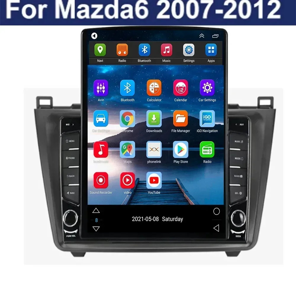 8G + 128G Android 13 รถวิทยุเครื่องเล่นมัลติมีเดียสําหรับMazda 6 GH 2007-2012 AutoradioนําทางGPSกล้องWIFI IPSหน้าจอสเตอริโอ