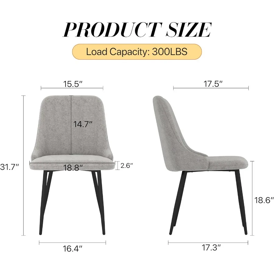 مجموعة كراسي تناول الطعام المخملية الحديثة مكونة من 4 كراسي جانبية مريحة للمطبخ مع وسائد سميكة وكراسي غرفة الطعام المنجدة مع م قوي #3