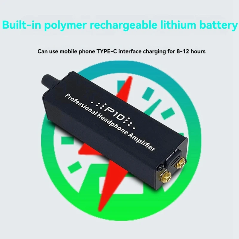 ABHU P10 เครื่องขยายเสียงหูฟังขนาดเล็กพร้อมเอาต์พุต/อินพุต 3.5 มม. เครื่องขยายเสียงหูฟังสเตอริโอ