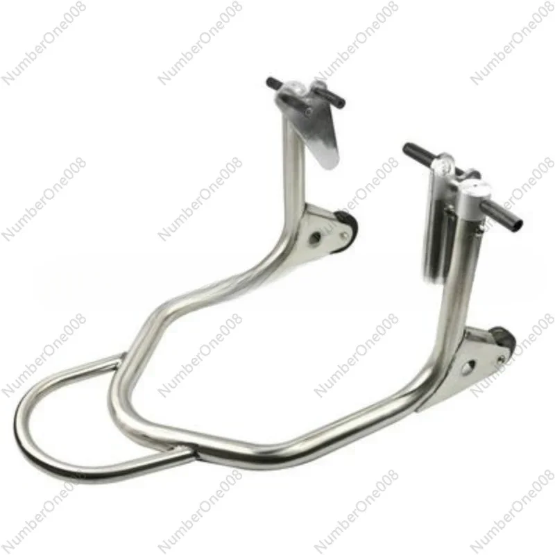 

Motorcycle Parts Repair Tools Starting Frame Street Car Racing with Wheels Stainless Steel Front and Rear Wheels Standing Frame