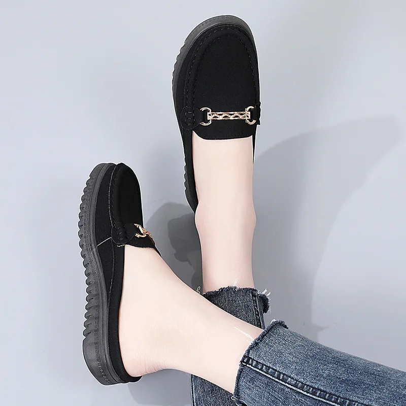 

Exclusively for new arrival cowhide ladieswear shoes plus size middle-aged and elderly casual women's flats slip-on soft bottom