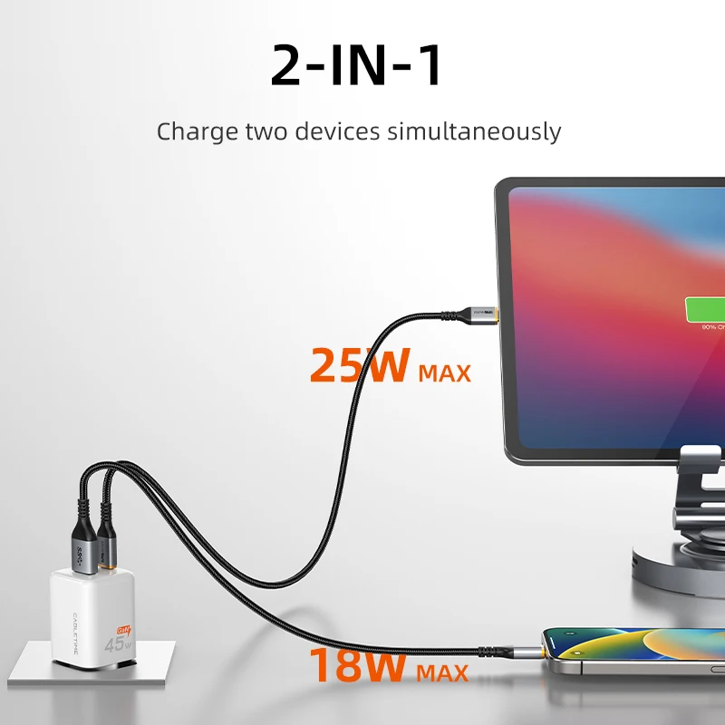 Cabletime gan usb tipo c carregador 45w pd qc 3.0 carregamento rápido pd3.0 carregador de telefone rápido para iphone 16 15 samsung xiaomi carregador