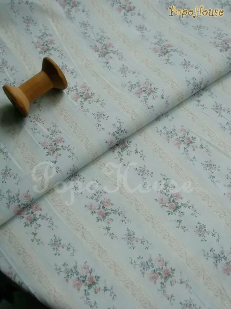 150x50 سنتيمتر أنيقة الوردي الأزرق الفرنسي روز جدار صغير الأزهار نسيج القطن لفساتين JK الملابس الخياطة القماش