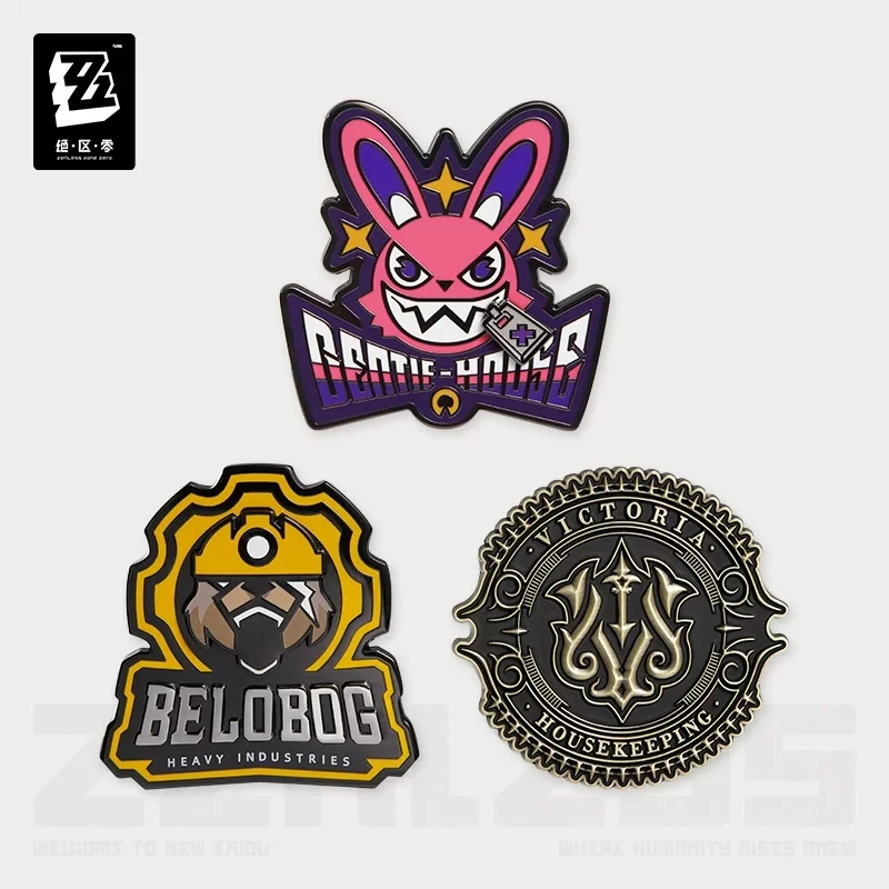 Insignia Metálica Oficial de la Serie ZenlessZoneZero, Mercancía del Juego Anime Faction Series, Vol. 1 Broche Decorativo