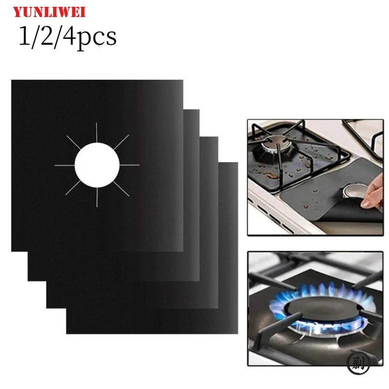 1/2/4pcs 27 Cm Gas Stove Surface Protection Pad Washable Oil and Dirt Resistant Kitchen Cleaning Accessories  Home Gadgets