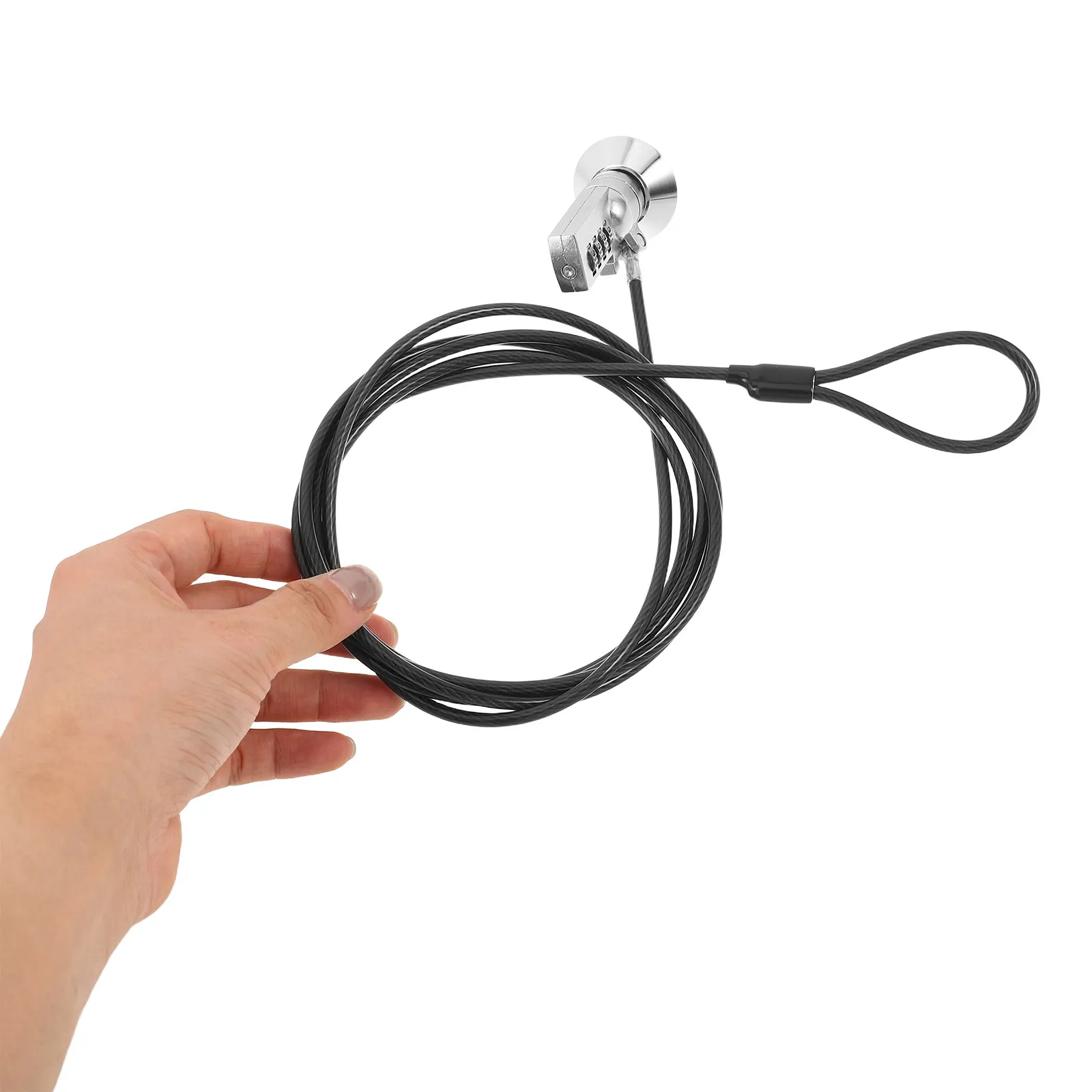 1Set Combination Laptop Security Lock 4-Digit Resettable Computer Cable Lock Anti-Theft Keyless Portable for Office Travel
