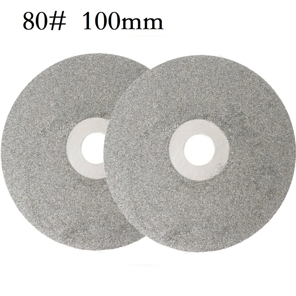 

2Pcs 4" 100mm Diamond Coated Flat Lap Wheel Polishing Grinding Disc 80-2000Grit For Dremel Rotary Tool 5/8" Arbor Hole