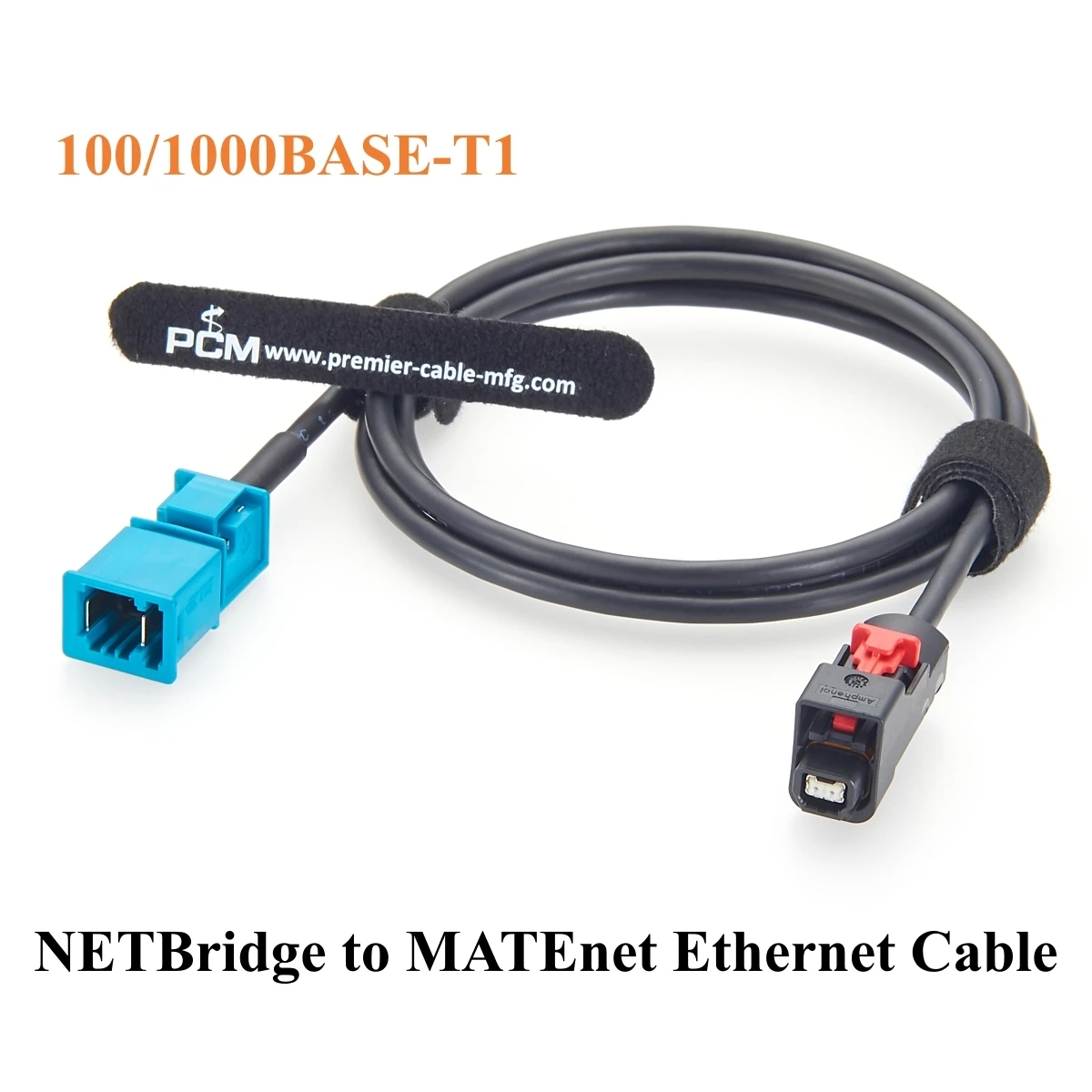Amphenol NETBridge Female to TE MATEnet Male Automotive Ethernet Cable NTHCF011A10S to 2302461-9 100/1000BASE-T1 for ADAS, ECU