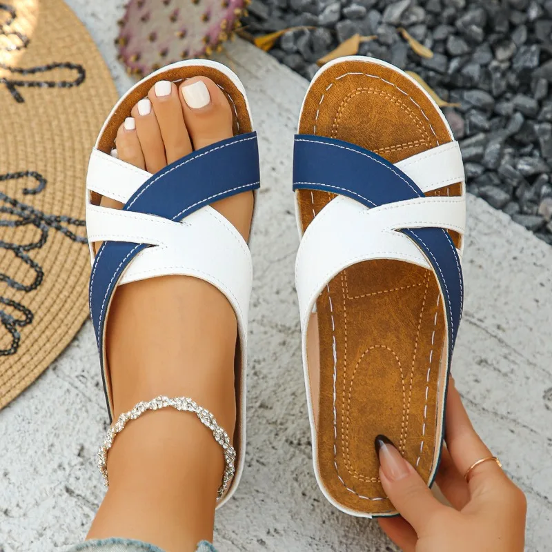 

Summer Women Wedge Sandals Premium Open Toe Sandals Vintage Anti-slip Leather Casual National Style Shoes for Women