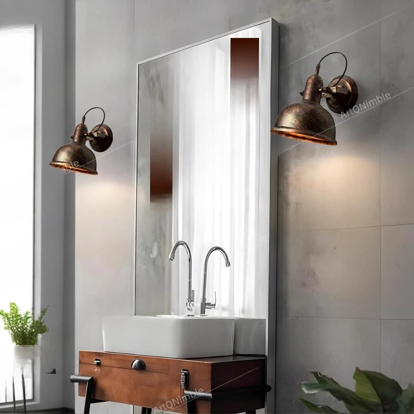 Retro Industrial Outdoor Waterproof Wall Lamp for Front Door Entryway Porch Balcony Hallway Corridor Bathroom Lighting Fixture