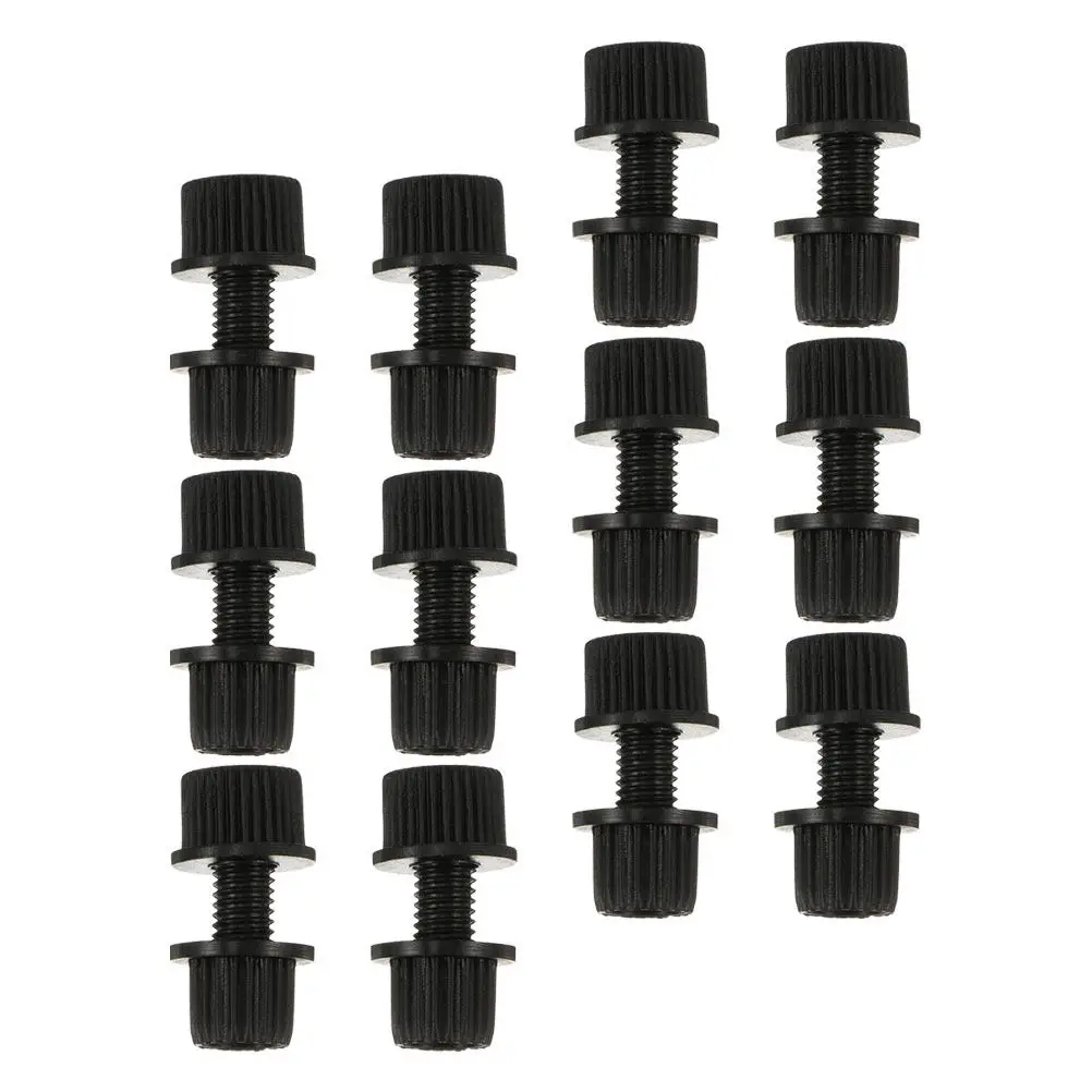 12Pcs Motorcycle License Plate Screws Black Nylon Mounting Fasteners Quick Install Anti Theft Secure Bolts Number Plate Screws