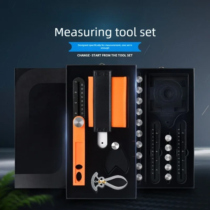 Irregular Floor Profile Gauge Set, Tile Hole Locator, Woodworking Folding Ruler, Lockable Contour Duplicator Tool
