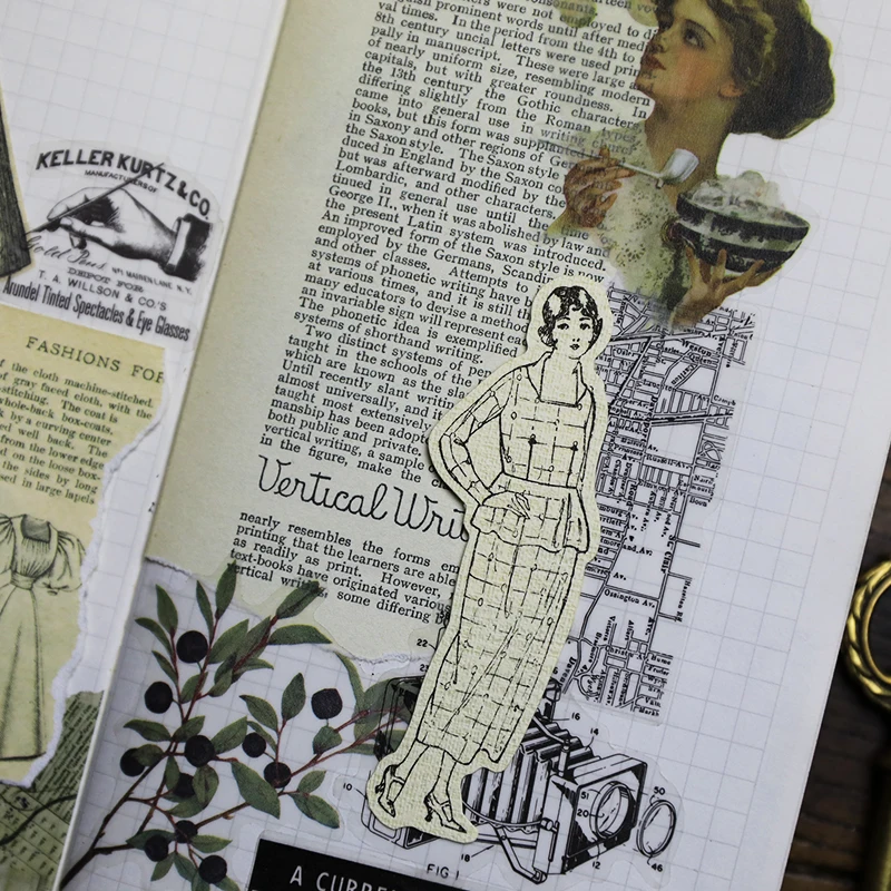 58 sztuk vintage fashion design lady naklejki papierowe rzemiosło i naklejki do scrapbookingu książka dekoracyjna naklejka DIY artykuły papiernicze — zdjęcie 7