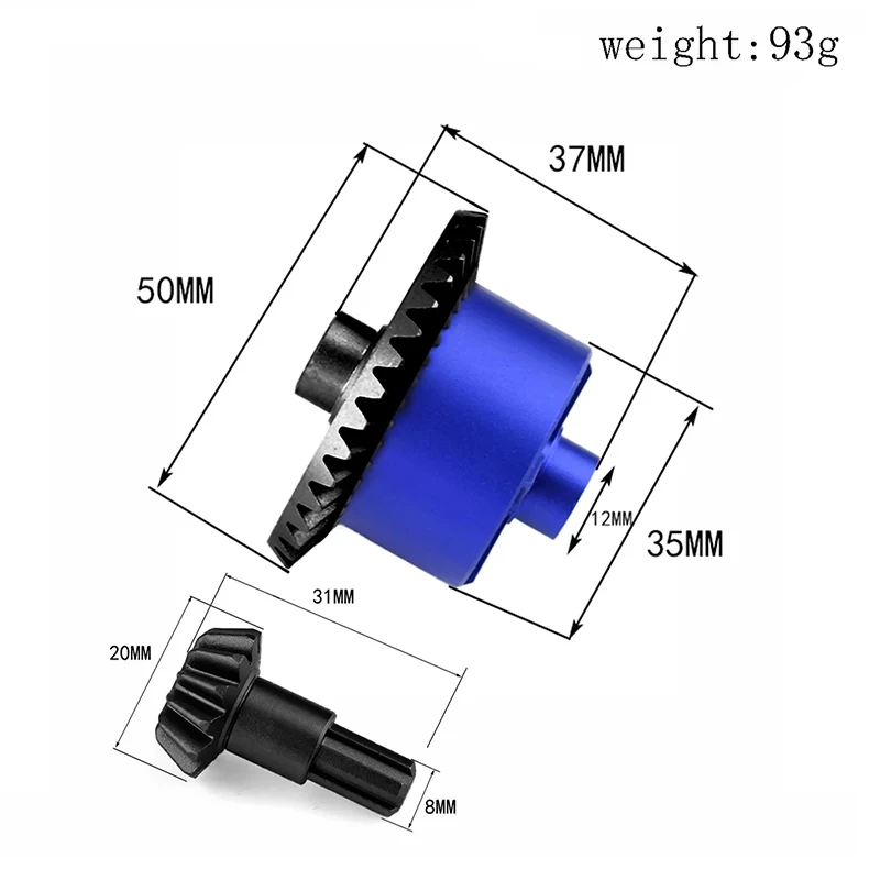 RC Metal Differential Case 37T Main Gear 13T Input Gear for ARRMA 1/10 Kraton Senton Big Rock Granite Outcast 4x4 Upgrade Parts