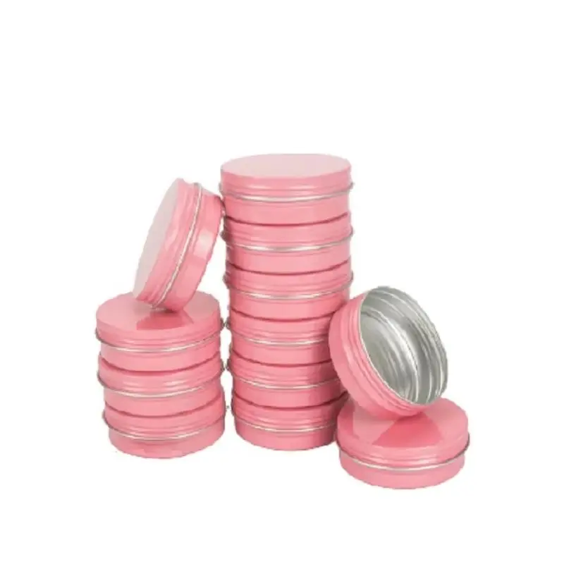 

25pcs Metal Tin Cans Environmental Empty Candle Wax 60ml Skincare Cream Cosmetic Packaging Pink Aluminum Jar Pot Containers