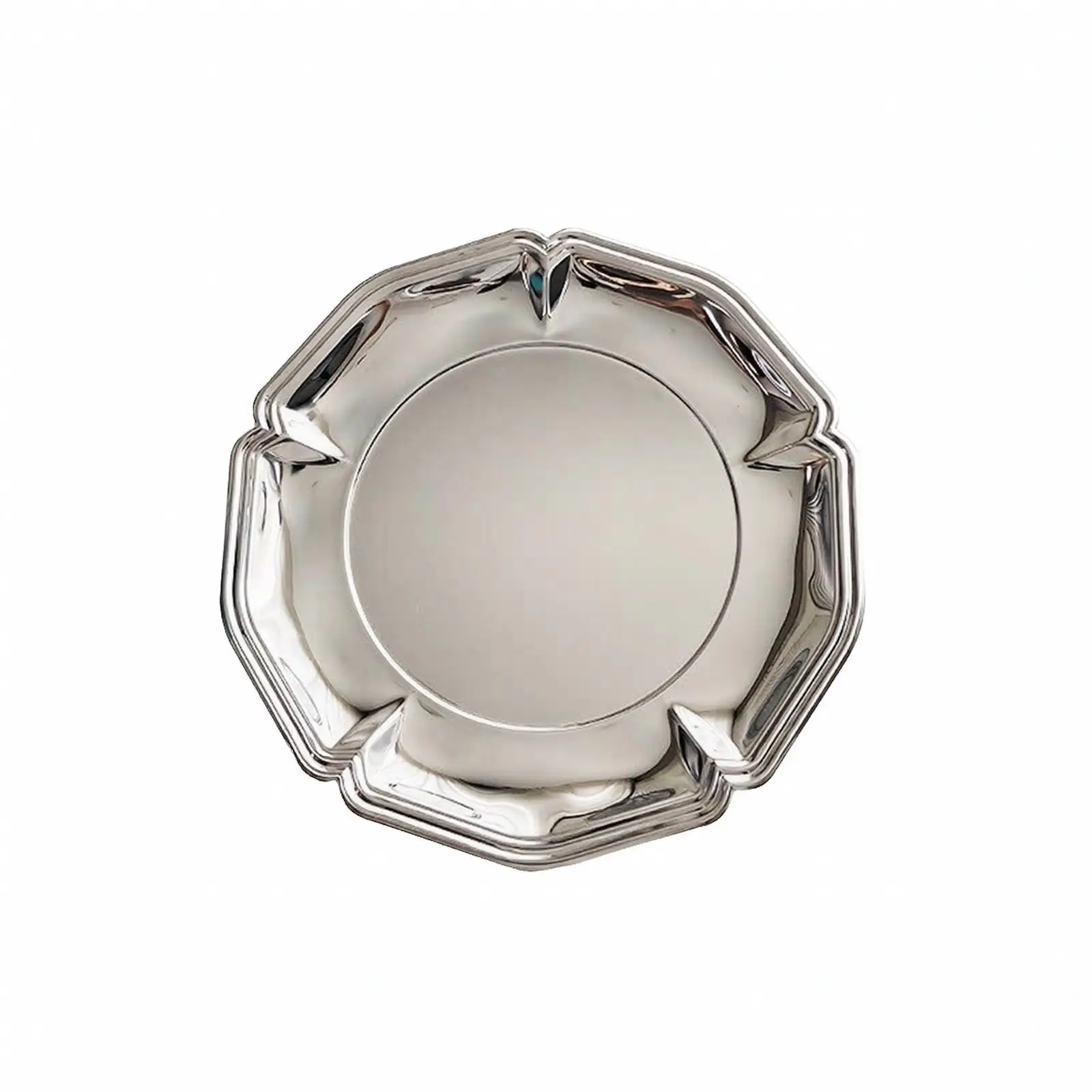 Decorative Metal Serving Tray for Dessert Snacks and Vanity Organizer with Brushed Finish Back