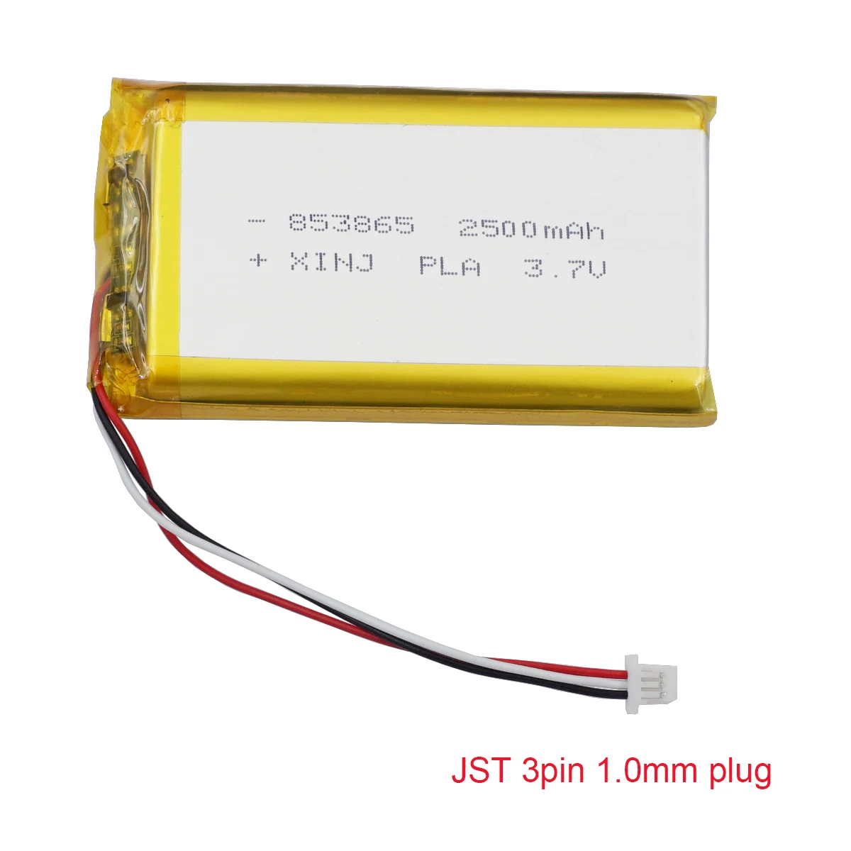 3.7V 2500 mAh 9.25Wh Rechargeable Polymer Li Lipo Battery 3 Wires Thermistor JST 3pin 1.0mm Connector 853865 For GPS Tablet PC