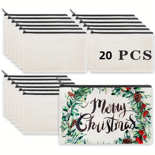 Imagen 2 del producto Bolsas de maquillaje de lona de sublimación personalizables, estuches de lápices de transferencia de calor Diy con ventana transparente, duraderos, elegantes y ideales para personas