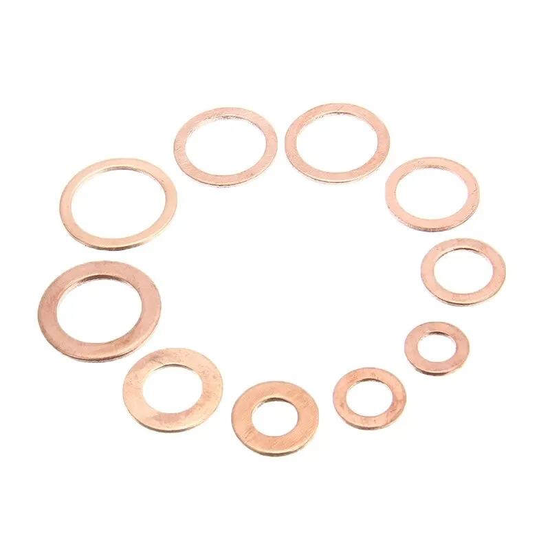 Copper Gasket Boxed Multistandard O Shaped Copper Gasket Combination Oil Plugging and Sealing Ring Combination 1 Box 200pcs