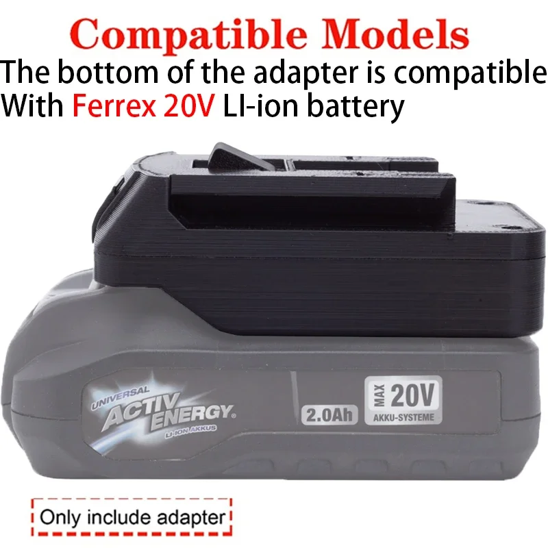Battery Adapter/Converter for Bosch 18V Li-ion tools to Aldi Ferrex 20V Energy Li-ion Battery Adapter Tool Accessory