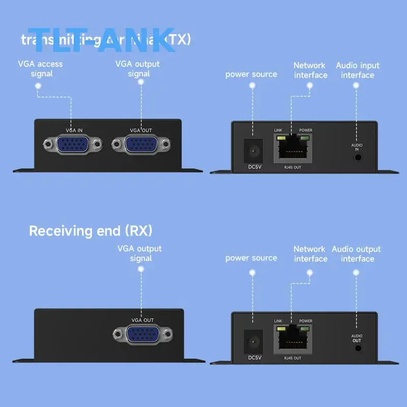 VGA Extender 150m over CAT6 with Audio and Loop Output 1920*1080 Video Splitters & Converters