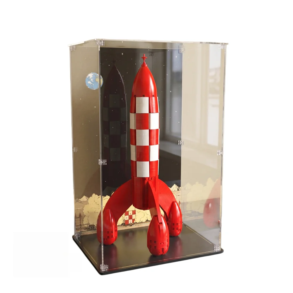 

New 3mm Acrylic Dustproof Display Box for lego 21367 Moon Rocket Display Case Storage Box Organizer(Lego Set not Included)