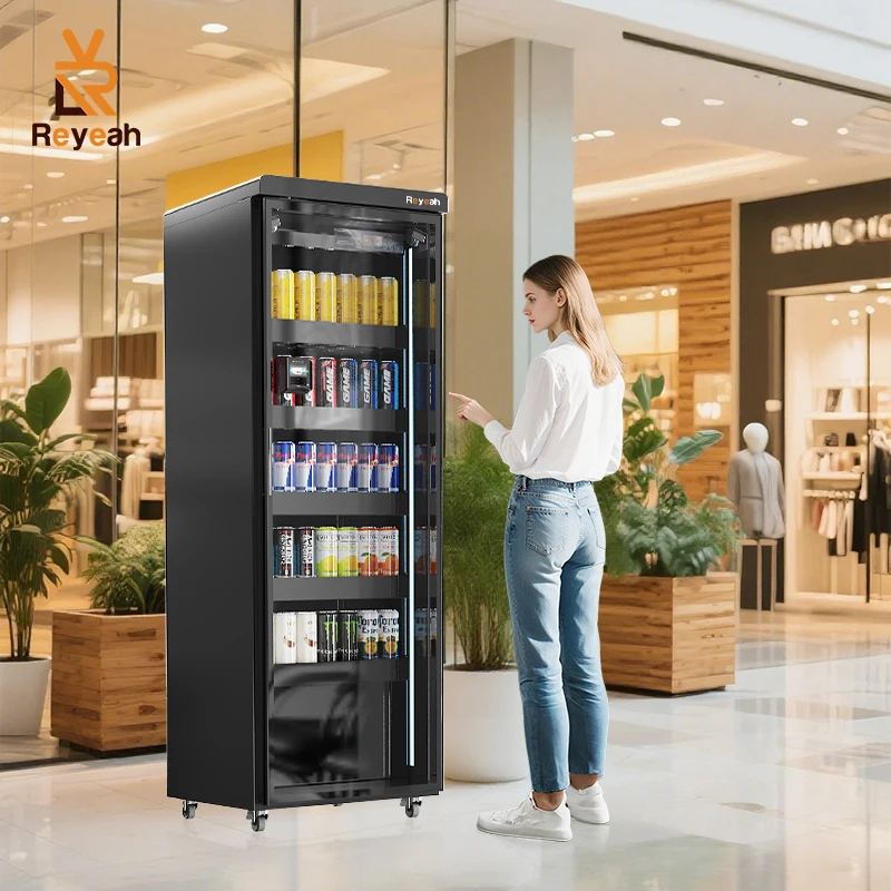 Smart Fridge Cold Drinks Vending Machines Wholesale Indoor Bottled Drinks Soda Beverage Vending Machine With Card Reader