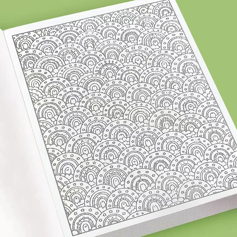 Adult & Teen Trace and Color Doodle Workbook, Cute Cartoon Character Tracing Coloring Sheets,to Improve Concentration