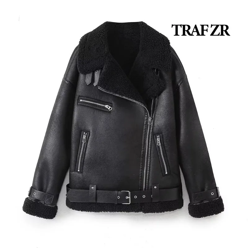 TRAF ZR Padded Jacket Winter Parkas for Women American Retro Fur Snow Parka Warm Woman Winter Coats Elegant Luxury Women\'s Coat