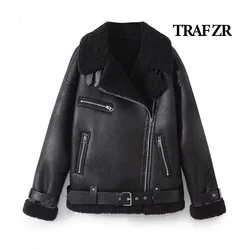 TRAF ZR Padded Jacket Winter Parkas for Women American Retro Fur Snow Parka Warm Woman Winter Coats Elegant Luxury Women's Coat