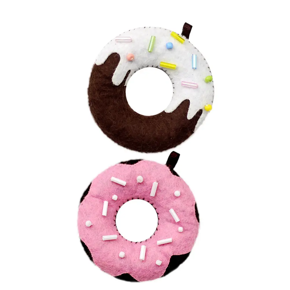 2Pcs Donut Pendants DIY Cartoon Handmade Set Enhance Emotional Visual Intellectual Sensory Hand-Eye Coordination Parent-Child